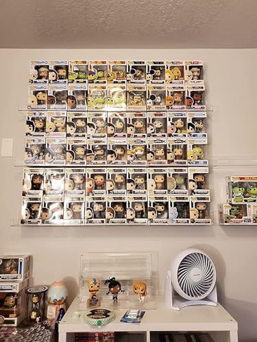 Dezzer Acrylic Floating Shelves, 6 Pack 15" Invisible Shelf Wall Ledge Bookshelf Bedroom Bathroom Kitchen Shelves Book Toys Funko Pop Figures Display Shelves, Clear