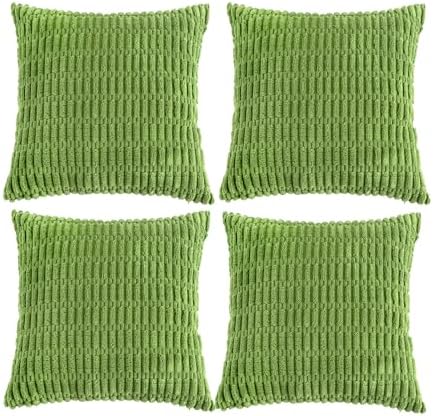 Fancy Homi 4 Packs Decorative Throw Pillow Covers for Living Room Couch Bed, Modern Farmhouse Boho Home Décor Accent Cushion Case, 20" x 20", Lime Green