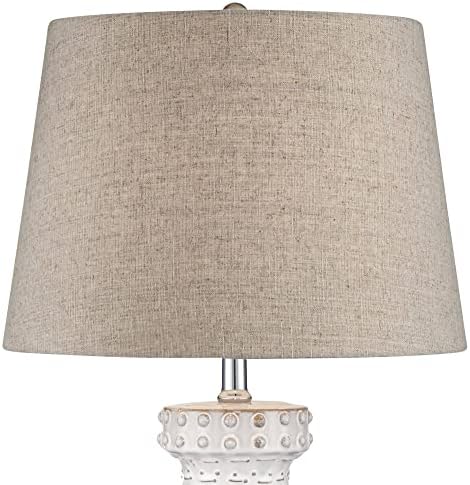 Helene 26" Tall Table Lamp USB Dimmer Cream White Ceramic Country
