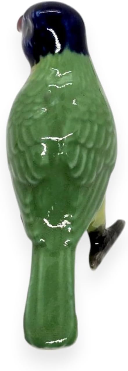 WitnyStore Tiny 2½" Long Rainbow Lorikeet Parrot Bird Figurine - Miniature Hand Made Painted Ceramic Birds Aves Colorful Porcelain Feathered Animals Decorative Figure Collectible Figurines Décor Gifts