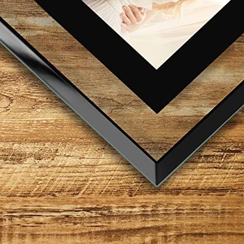 HIKWADERY 5x7 Picture Frames Black - Set of 2, HD Real Glass 5 by 7 Photo Frame for Tabletop Display, Wedding Birthday Mothers Day Gifts (5 x 7, Black)