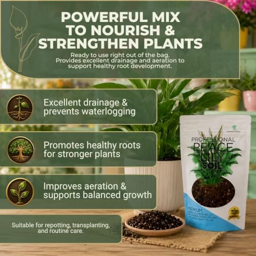 Leaves & Soul Peace Lily Potting Soil 8.2 Qt for Peace Lily Plants