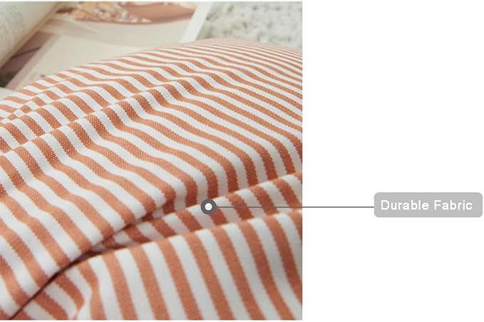 HOPLEE Orange Throw Pillow Covers 18x18 Farmhouse Cushion Cover with Buffalo Plaid, Solid Orange, Striped and Gingham Plaid Design 18x18 inch,4 Pack