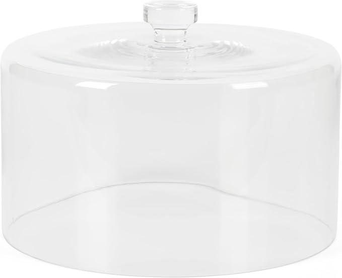 Martha Stewart Highbrook 10-Inch Jadeite Cake Stand with Glass Dome – Vintage-Style Pedestal Dessert Plate for Cakes (up to 8.5") and Pastries, Decorative Covered Serving Platter