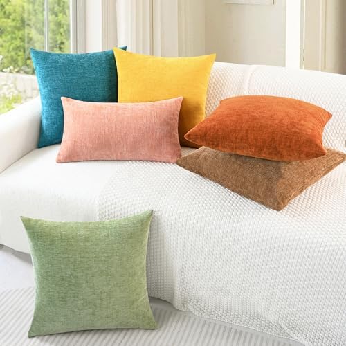 CaliTime Decorative Couch Throw Pillow Covers 20 X 20 Inches Apricot Brown