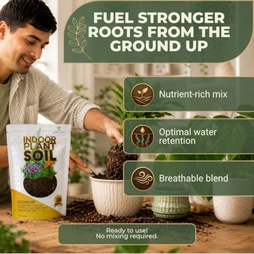 Leaves & Soul Indoor Plant Soil 2.2 Qt Houseplant Potting Soil for Indoor