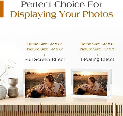 TWING 4x6 Acrylic Frame 1 Pack,24MM Thicker Frameless Clear Picture Frames