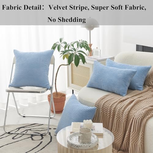 Home Brilliant Large Throw Pillows for Couch Patio Supersoft Square Textured Throw Pillow Cover Euro Sham Decorative for Bed, 26 x 26 inches, Baby Boy Blue