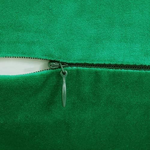 Jeneoo Set of 2 Comfy Soft Velvet Christmas Throw Pillow Cases for Sofa Couch, Decorative Solid Square Cushion Covers for Bedroom Car (18 x 18 Inches, Bright Green)
