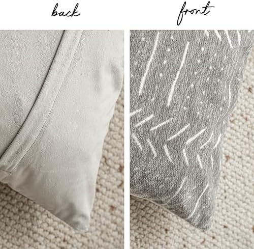 BlissBlush Decorative Throw Pillow Covers 20x20 Set of 2, Light Gray Soft Woven Chenille Accent Pillow Covers for Couch Sofa Bed, Textured Farmhouse Cushion Covers