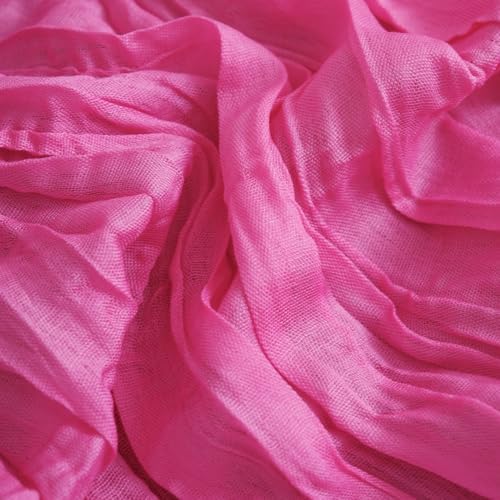 Asee'm 2pcs Hot Pink Cheesecloth Table Runner Summer 10FT Fuchsia Gauze