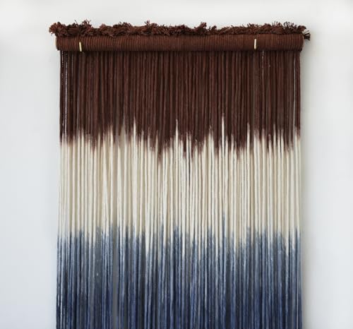 Macrame Wall Hanging Dip-Dye Wall Decor 15''W*39''L Boho Handmade Fiber Wall Art Decor for Nursery Bedroom Living Room