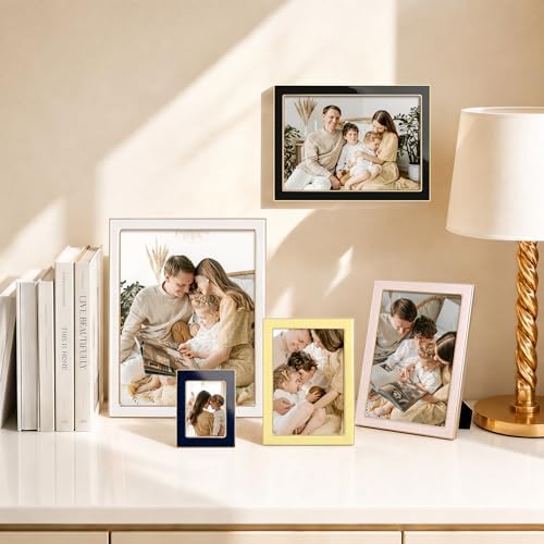 eletecpro 5x7 Enamel Picture Frame with Real Glass Cover, Black, 1-Pack