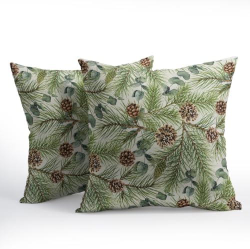 Winter Floral Pillow Covers 20x20 Inch 2Pcs