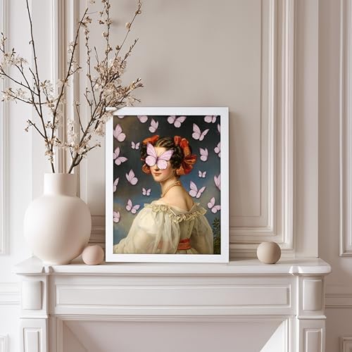Poster Master Auguste Strobl Print - Portrait Painting Poster - Altered & Pop Art - Housewarming Gift for Men & Women - Aesthetic Decor for Bedroom, Living Room or Office - 8x10 White Framed