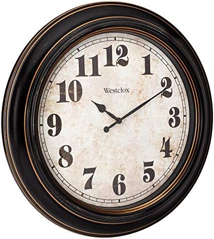 Westclox Traditional Large Wall Clock Battery-Operated Clock for Living Room, Bedroom, Office | Ideal Housewarming Gift (20 Inch, Rustwood)