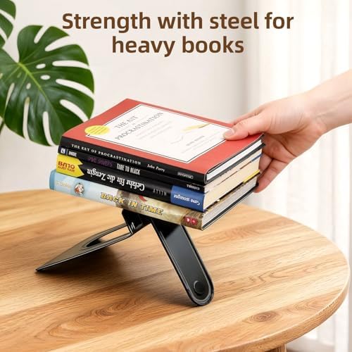 Happyhapi 14 Pair Book Ends for Shelves, 28 Pcs Metal Bookends Book Holder for Shelf, Heavy Book Stopper for Desk, Simple Library Office Home Bookend, 4.9 x 5.7 x 6.5 in, Black (Pack of 2)