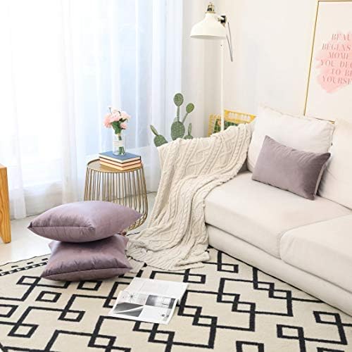 Home Brilliant 26x26 Euro Shams Modern Decorative Large Throw Pillow Covers for Bed Room Car Chairs Lady Teen Housewarming, Set of 2, 26x26 inches(66cm x 66cm), Lilac