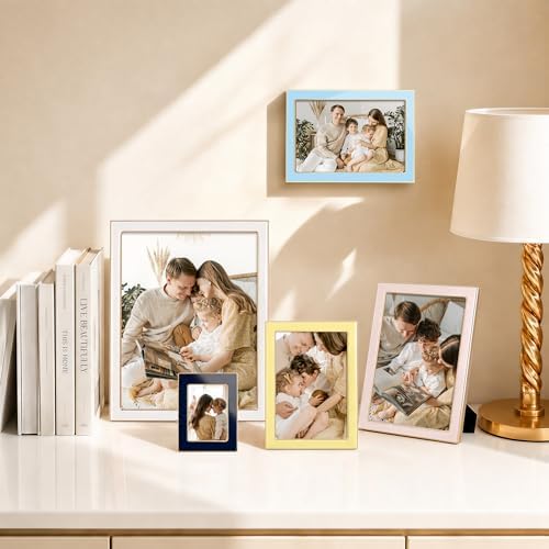 eletecpro 4x6 Enamel Picture Frame with Real Glass Cover, Sky Blue, 1-Pack