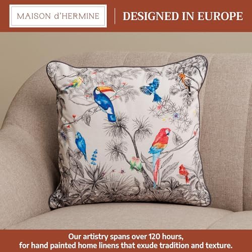 Maison d' Hermine Throw Pillow Covers 100% Cotton (20" x 20" - Pack of 1)