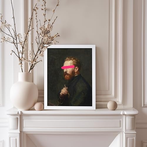 Poster Master Portrait of Vincent van Gogh Painting Print - Baroque Poster - Altered & Pop Art - Gift for Men & Women - Decor for Bedroom, Living Room or Office - 8x10 White Framed