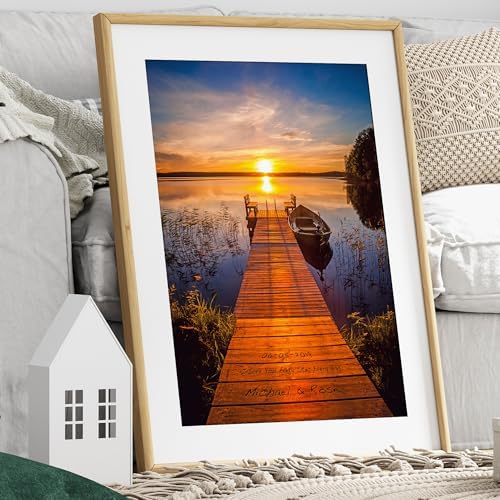 A&T ARTWORK Love You Every Step Every Day Canvas Poster Prints Gift Couple's Names and the Date Gift for Anniversary,Valentine's day,Wedding.Canvas Poster UNFRAMED