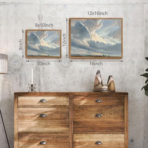 OIQArtOIQ Vintage Landscape Canvas Wall Art Framed Natural Scenery Painting Artwork Prints France Country Wilderness Farmhouse Decor Pictures Kitchen Bedroom Living Room Bathroom