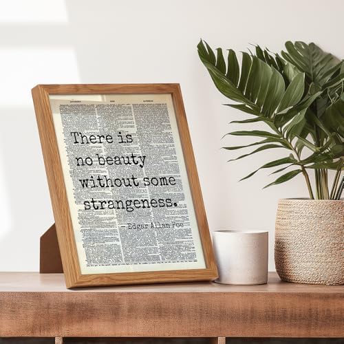 Edgar Allan Poe Quote 8x10 Dictionary Art Wall Decor Picture FRAMED - Upcycled Vintage Retro Decoration for Home, Office, Apartment, Living Room, Bedroom, Bathroom - Gift for Poetry Fans