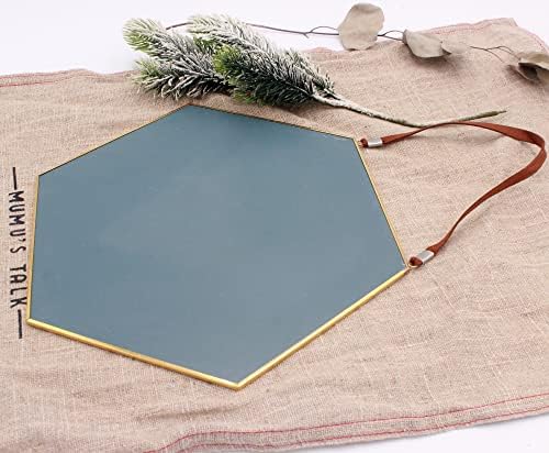 Funerom 10.2 x 10.2 inch Small Hexagonal DecorativeWall Mirror,Gold
