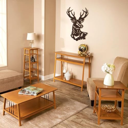 Metal Deer Wall Art,Rustic Deer Head Wall Decor Sculptures for Living Room