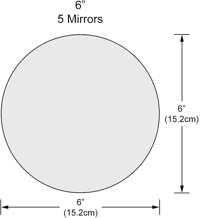 Round Glass Mirror Pack (5) - 6" Wedding Centerpiece - 1/4" Thick - Flat Polished