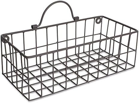 DII Farmhouse Vintage Décor, Wire Wall Basket, Assorted, Gray, 2 Piece