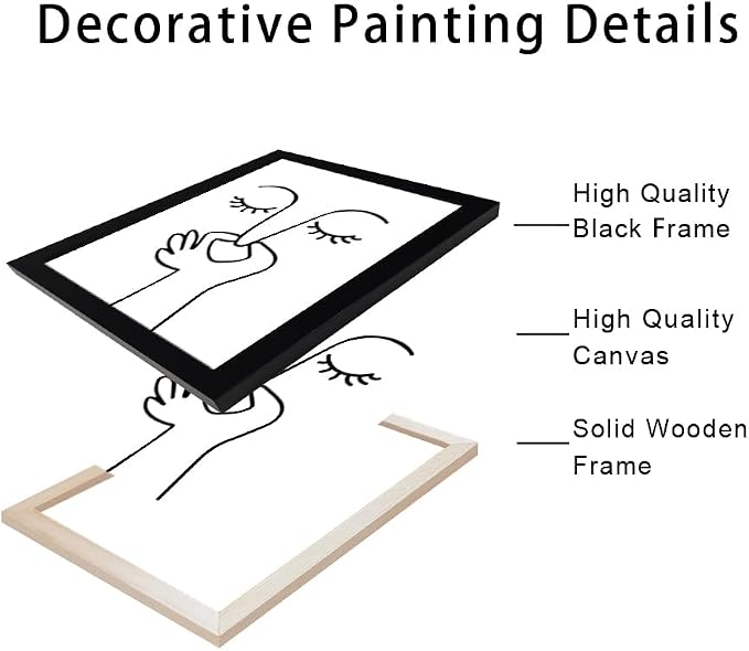 Black and White Bathroom Decor Bad Smell Humorous Wall Art Funny Canvas Print Guest Toilet Bathroom Sign Framed Modern Minimalistic Painting Artworks for Wall