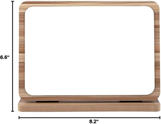 Aestivate Rectangle Compact Table Mirror Standing Wood Framed Mirror Desktop Mirror 90 Degree Rotating Mirror for Makeup Cosmetic (Vertical Rectangle)
