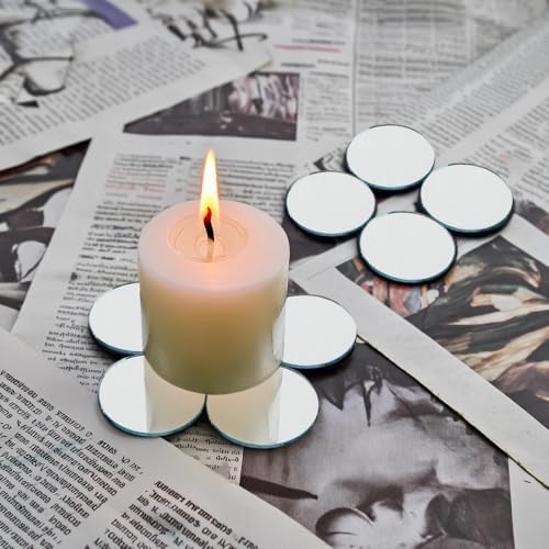 4 Inch, Pack of 6 Small Mirrors for Crafts, Round Mirror for Tables at Wedding, Mirror Tiles for Crafts and DIY Projects
