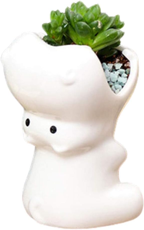 Succulent Pot Planters Outdoor Decor Outdoor Planter Plants Patio Balcony Yard Lawn Ornament Home Office Room Decor Gardening Gifts (5" Hippo)