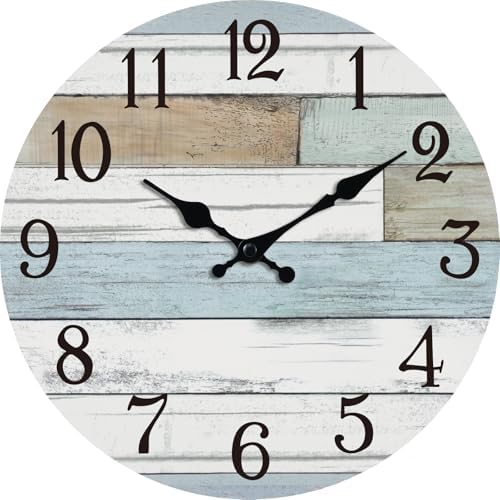 KECYET Small 8 Inch Wall Clock Battery Operated Silent Non Ticking Nautical