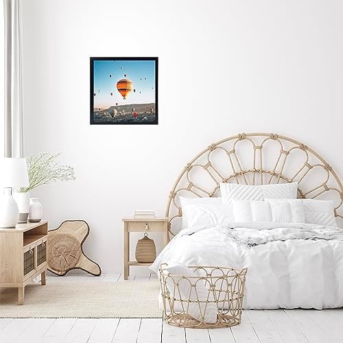 JCJMY 10x10 Picture Frame Set of 6 Black for Wall Hanging, Wall Mounting Horizontally or Vertically, 10 x 10 Square Wall Gallery Poster Photo Frame with Shatter Resistant Plexiglass,6 Pack, Black