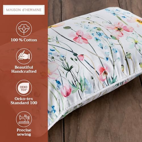 Maison d' Hermine Throw Pillow Covers 100% Cotton (12" x 20" - Pack of 1)