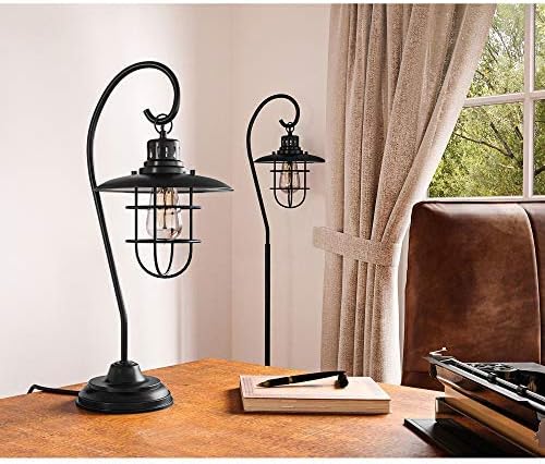 Lite Source LS-21456D/BRZ Lanterna Ii Table Lamp, 10" x 9" x 23"
