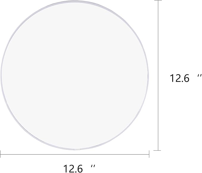 Funerom White Round Mirror 12.6 Inches Circle Mirror Bathroom Mirrors