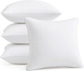 FAVRIQ 18 x 18 Pillow Inserts - Firm and Fluffy Decorative Square Sofa Throw Pillow with 100% Cotton Cover - Down Alternative Pack of 4