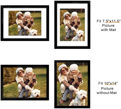 Picrit 10x14 Picture Frame Set of 12, Modern Gallery Wall Frames, Black