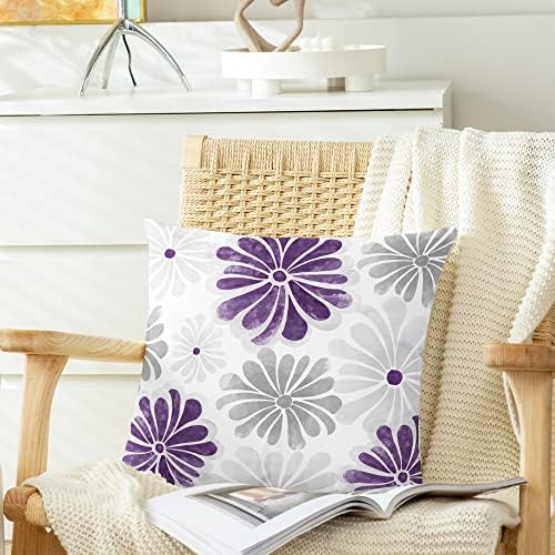 CaliTime Decorative Couch Throw Pillow Covers, 16 X 16 Inches, Purple