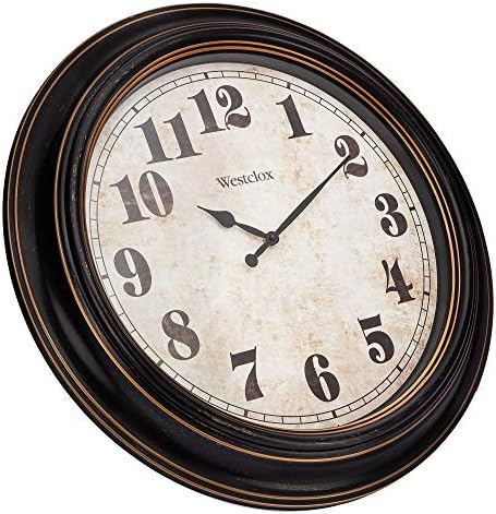 Westclox Traditional Large Wall Clock Battery-Operated Clock for Living Room, Bedroom, Office | Ideal Housewarming Gift (20 Inch, Rustwood)