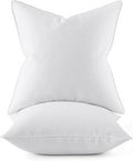 MIULEE 22x22 Feather Down Pillow Inserts Set of 2 Fluffy for Chop Look | Throw Pillows for Bed Couch Sofa, Fluffy Plump and No Smell Feather Down Fills with Down-Proof Cotton Cover