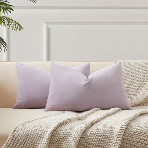 16x24 Pillow Covers Set of 2 Decorative Velvet Throw Pillow Covers,Lilac