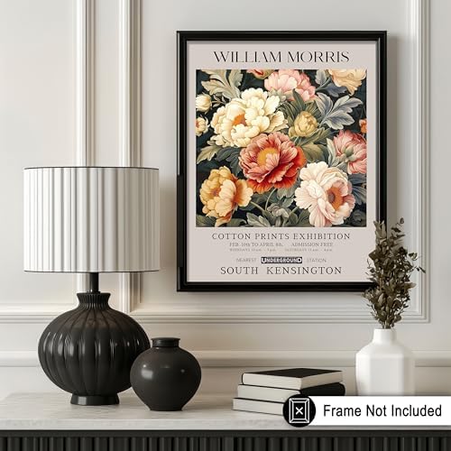 Poster Master William Morris Poster - Peony Print - Botanical Art - Flower Art - Exhibition Artwork - Animal Creation - Floral Piece - Aesthetic Illustration - Colorful Office or Bedroom Decor - 11x14 UNFRAMED Wall Piece