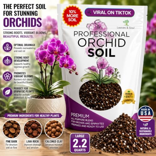 Leaves & Soul Orchid Soil Mix 2.2 Qt for Indoor Orchids & Epiphytic Plants