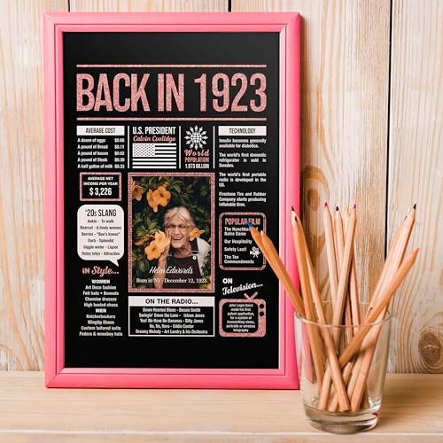 Happy 102nd Birthday Decorations For Women - Personalized 102 Year Old Gifts for Her, 102 Birthday Decorations Rose Gold, 102 Yr Old Bday Decor, Party Supplies, Back In Poster, Birthday Presents